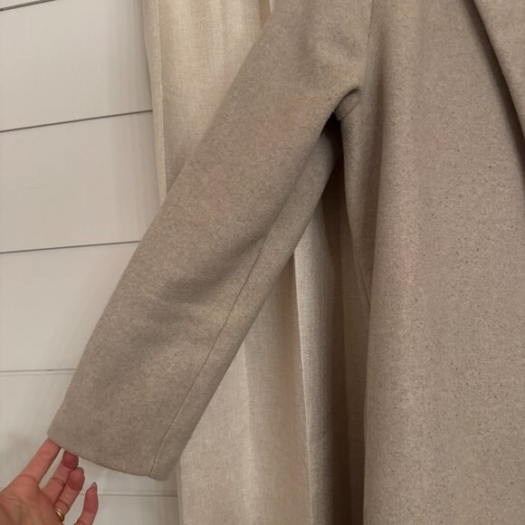 Zara Tan Blend Long Overcoat Women's Size Large - Picture 4 of 6
